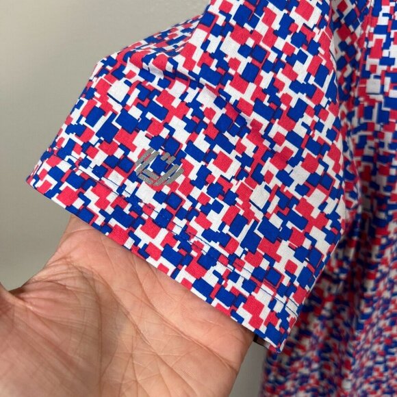 IBKul Chaos Short Sleeve Polo Mens Size Small Blue Pink Golf Cooling Active - Picture 5 of 9